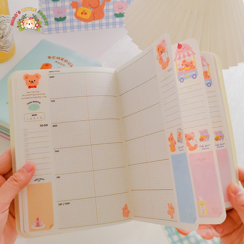 Sổ tay schedule MIAO'S LITTLE FOREST sổ lập kế hoạch Milkjoy 180 trang có sẵn layout cute ghi chú công việc MNB216