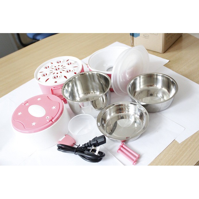 Hộp cơm cắm điện inox 3 tầng Meiyun | BigBuy360 - bigbuy360.vn