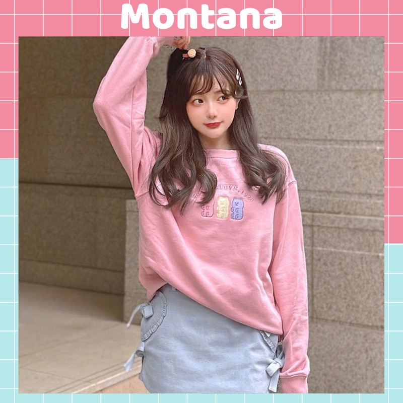 Áo sweater nữ Gấu Steve form rộng phong cách Ulzzang - Montana Clothing