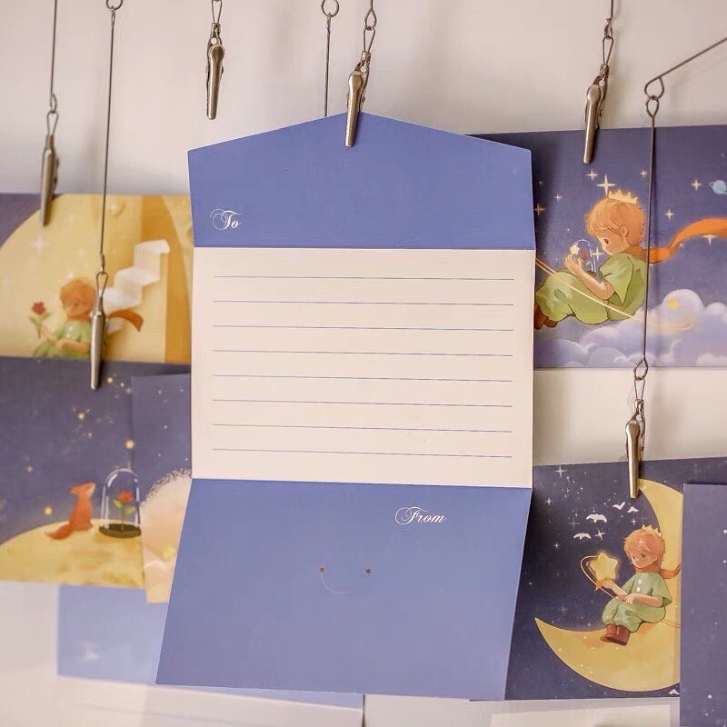 Thư viết tay kèm bao bì hoạ tiết Hoàng Tử Bé