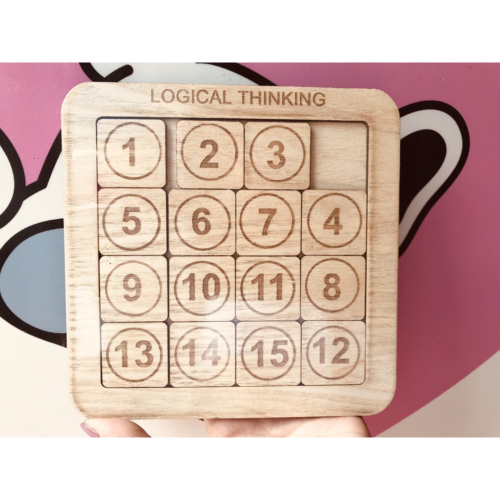 Đồ Chơi Xếp Hình Trượt Số Tư Duy- Xếp Hình Logic Bằng Gỗ Benrikids An Toàn Cho Bé