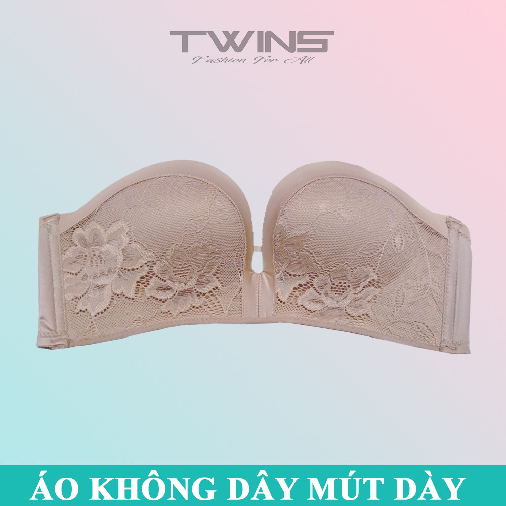 Áo ngực không dây nữ mút dày nâng ngực không gọng viền silicon chống tụt Đài Loan size 32-34-36-38 mặc áo đầm hở vai