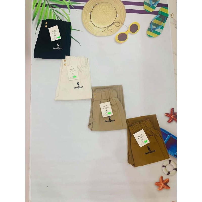 Quần Baggy Đũi Nữ 2 Khuy Thêu Chữ Mã Qd02