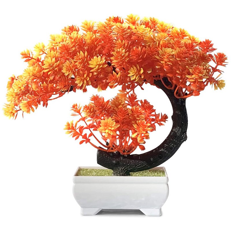 Chậu Cây Bonsai Giả Kích Thước 9.5x8.5 Inch Dùng Trang Trí Trong Nhà / Văn Phòng