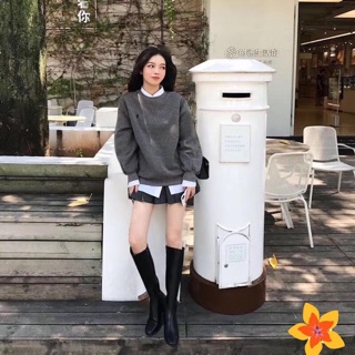 Set len xám 3 món thu đông siêu xinh - order