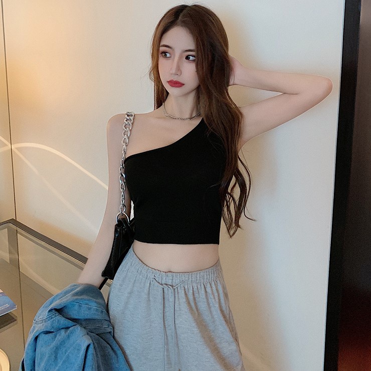 QADCOL  Áo Lửng Hai Dây Gợi Cảm Cho Nữ