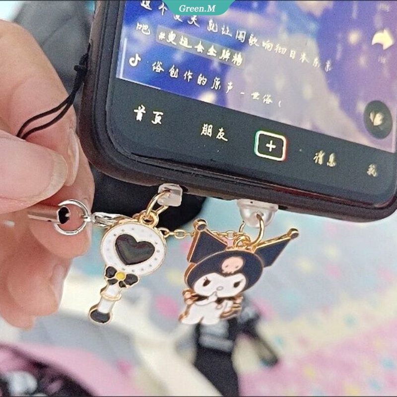 Sanrio Nút Cắm Chống Bụi Phích Cắm Sạc USB Type C Hình Kuromi Dễ Thương Cho IPhone