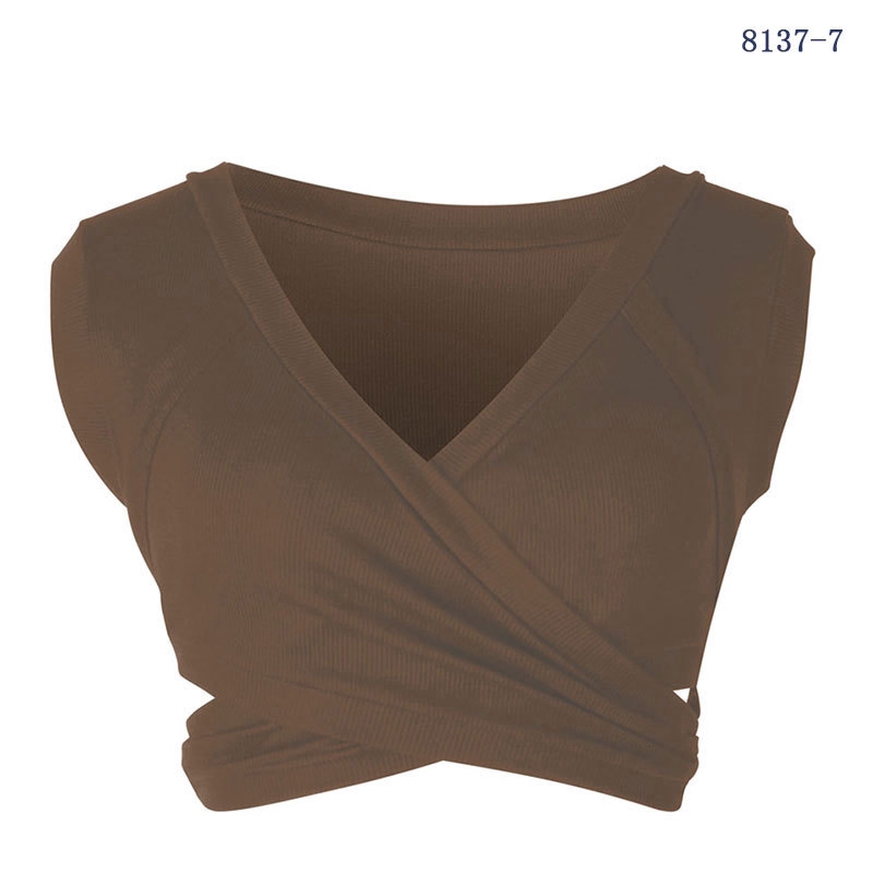 Ready Stock WEANIA Sexy Crop Top Sleveless Bandage Tank Women Plain Sportwear Tops
