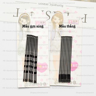 Combo 10 cây kẹp mái đen trơn 5k