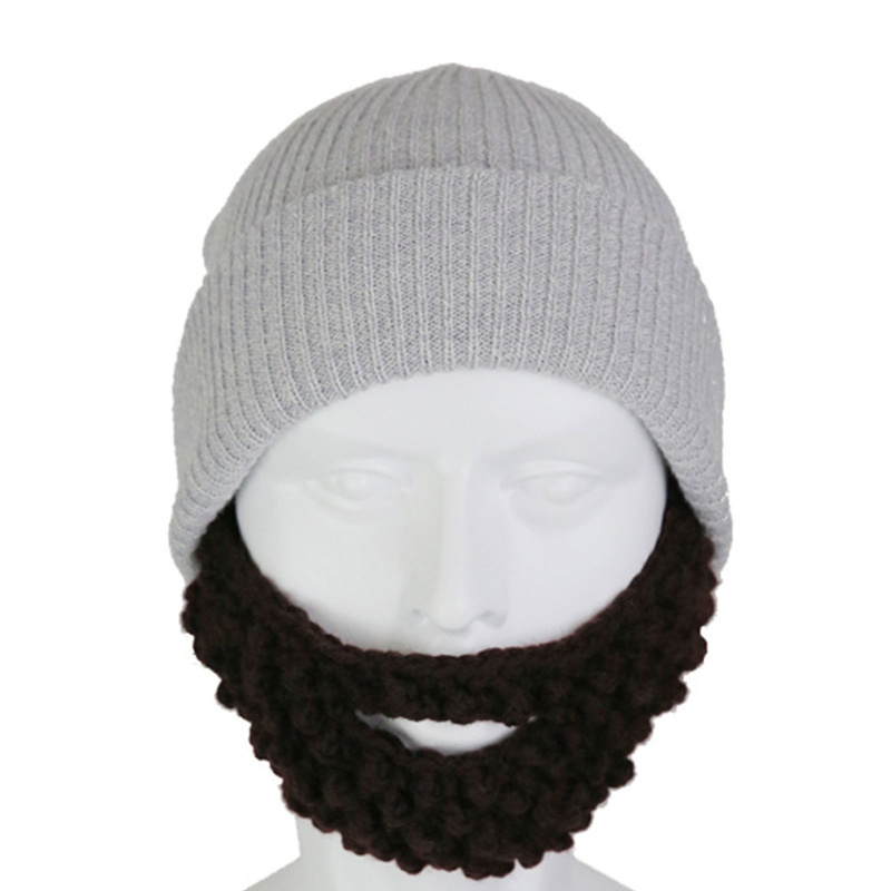 Mũ Dệt Kim Giữ Ấm Mùa Đông Hình Râu Trượt Tuyết Vui Nhộn