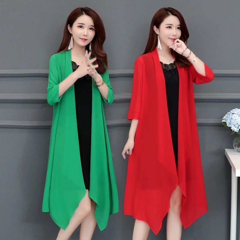 Áo Khoác Cardigan Chiffon Mỏng Dáng Rộng Chống Nắng Thời Trang Mùa Hè Cho Nữ