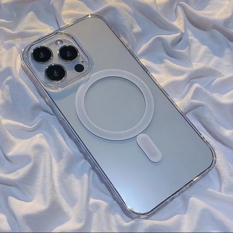 Ốp Điện Thoại Trong Suốt Tích Hợp Nam Châm Cho iPhone 13 12 Pro Max iPhone 14 11 Pro Max XS XR 8 Plus