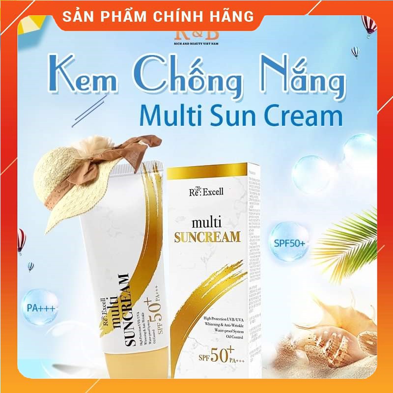 [TẶNG MẶT NẠ NHAU THAI CỪU] Kem chống nắng Multi Sun Cream SPF50+/PA+++, Kem chống nắng cho da dầu mụn, kem chống nắng