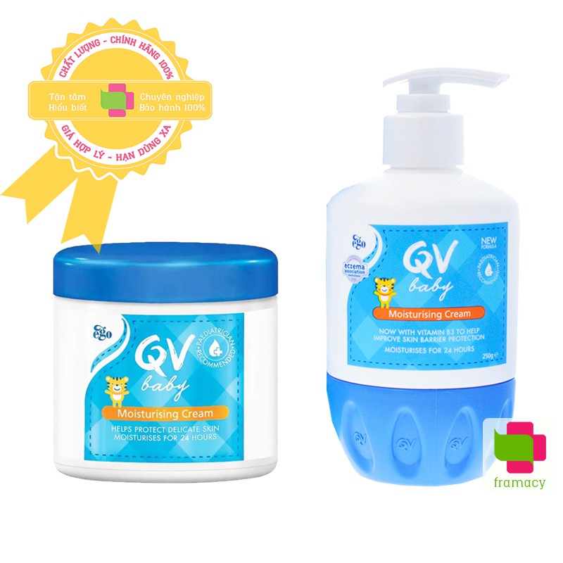 Kem dưỡng ẩm Ego QV Baby Moisturising Cream, Úc (250g) ngừa nứt nẻ, ngứa cho trẻ sơ sinh, người lớn