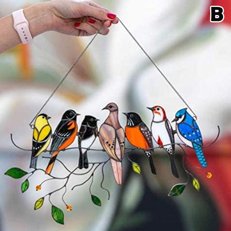 【NEW】Trang trí nhà cửa Garden Wrought Iron Bird Ornaments Colorful Bird Home Decor#YHYT