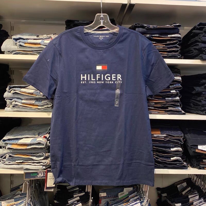 TOMMY HILFIGER chính hãng của Mỹ - Tommy áo thun nam ngắn tay cotton cổ tròn mùa hè