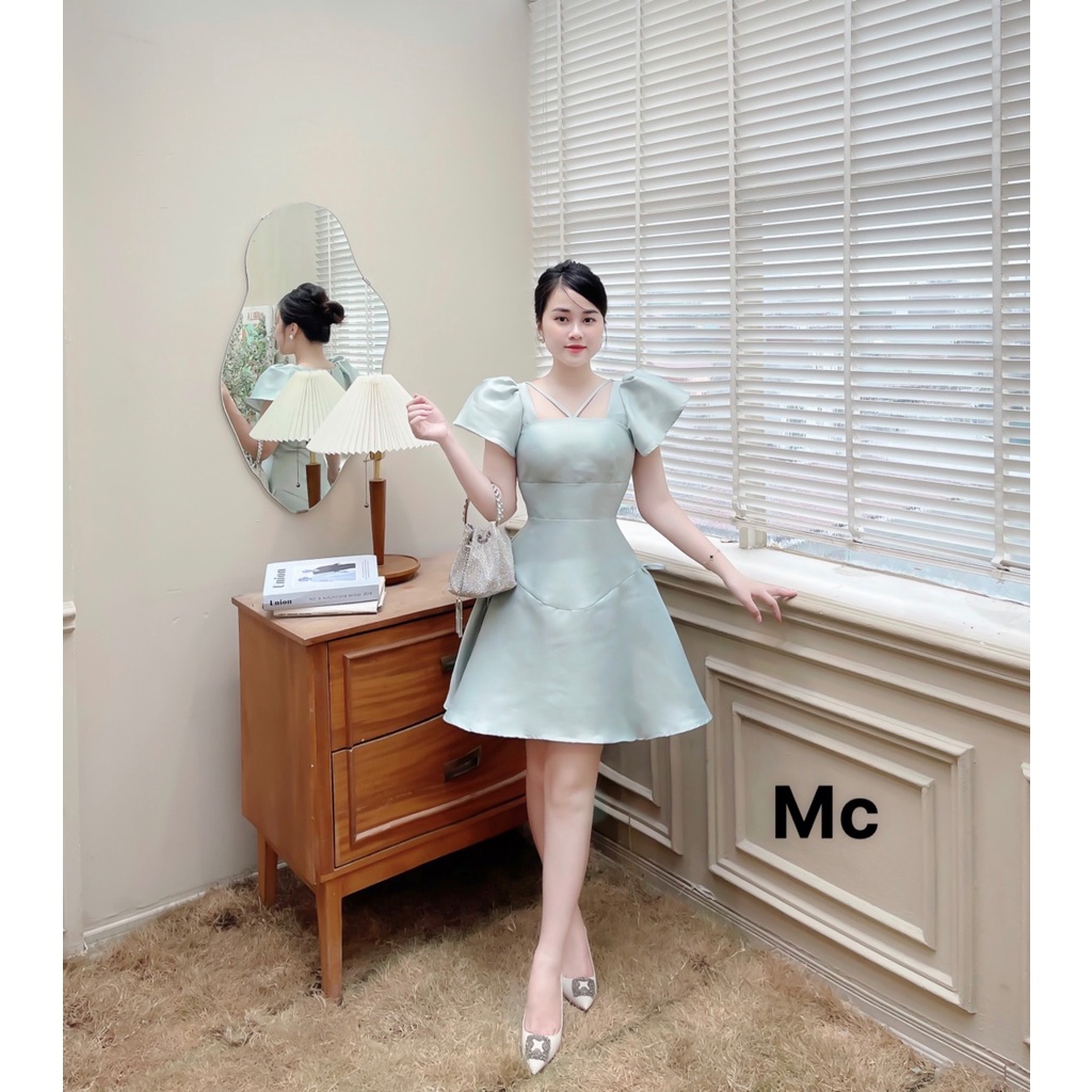 Váy tafta đính nơ eo