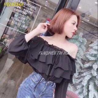 Áo voan tầng trễ vai