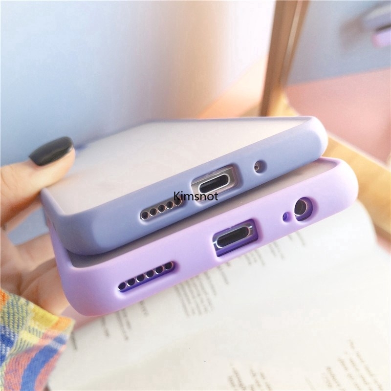 Ốp điện thoại Acrylic mặt nhám màu tương phản cho Xiaomi Redmi 9 Note 9S Note 9 Pro Max Mi Note 10 Lite Mi 8 9 10