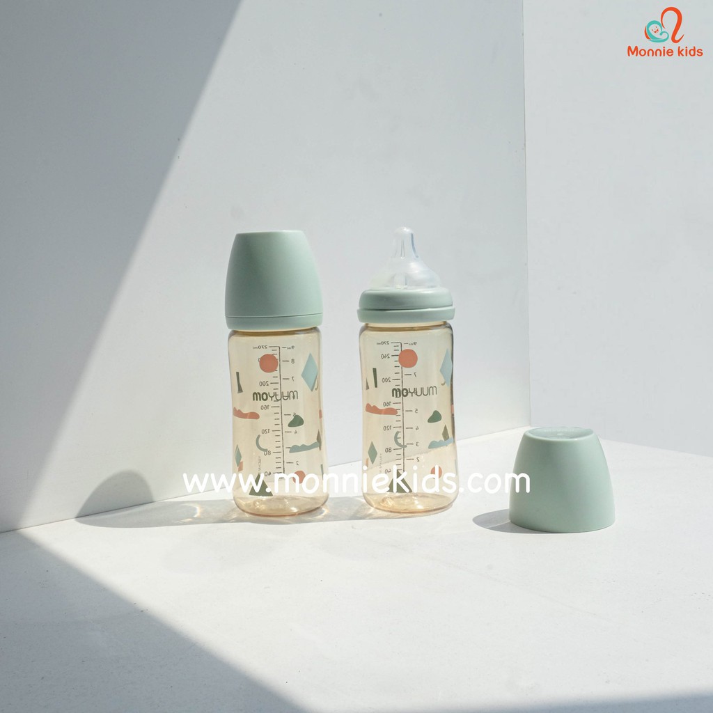 Bình sữa MOYUUM Cloud PPSU 170 - 270ml, Bình sữa chịu nhiệt cao cấp an toàn - Monnie Kids