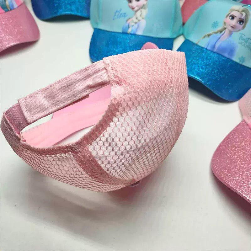 PW521 Xả kho nón lưới hoạt hình elsa học sinh cho bé gái 4-12y hàng nhập Vòng đầu 52-56cm