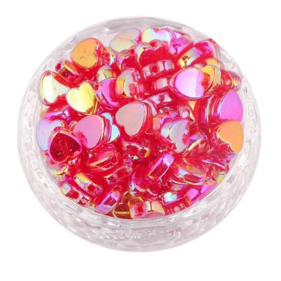 Gói 200 hạt xỏ lỗ hình trái tim 8x4mm chuyên dụng làm đồ trang sức