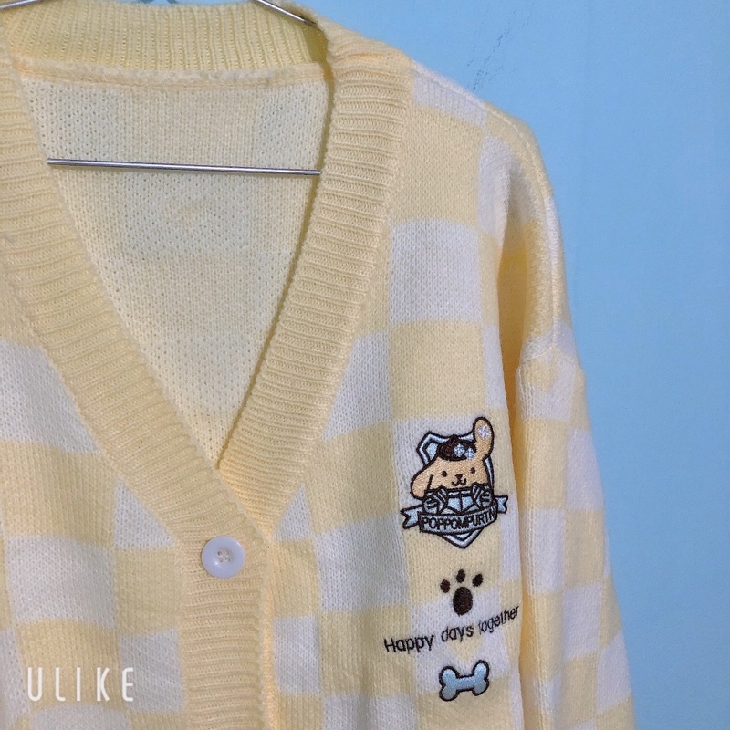 Áo khoác cardigan Purin màu vàng pastel