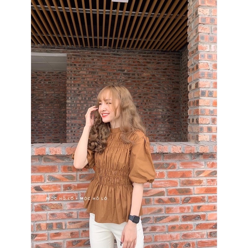 Pass Áo sơ mi zúm tay bồng xinh
