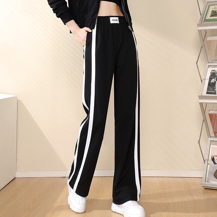 Quần dài nữ ống rộng lưng cao thời trang năng động