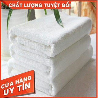 KHĂN TẮM TRẮNG [ CAO CẤP] NHÀ NGHỈ KHÁCH SẠN SPA 100% SỢI COTTON