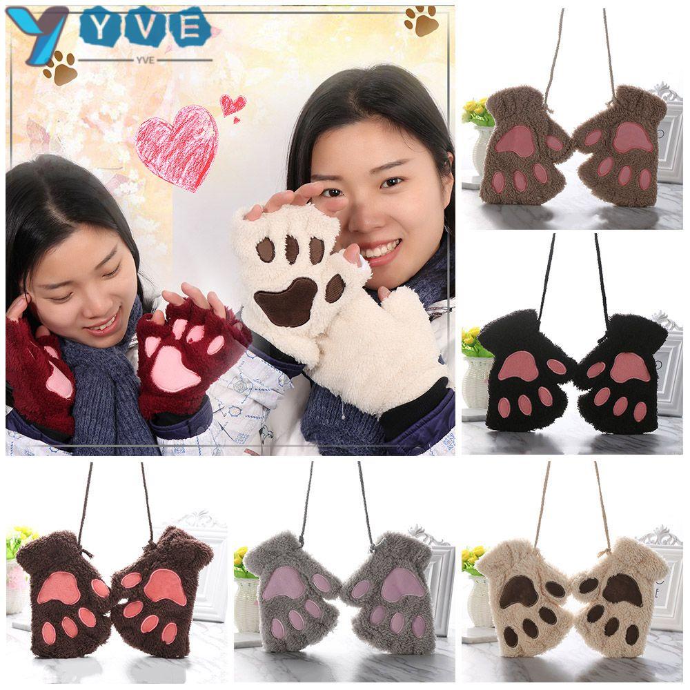 Găng Tay Gấu Mèo Hở Ngón Dễ Thương 14 Màu Lựa Chọn