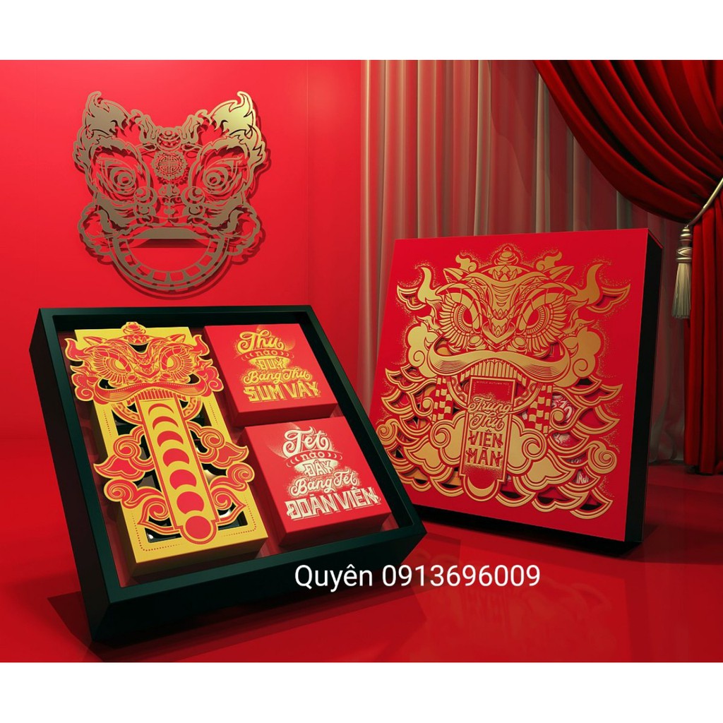 Set 10 Hộp trung thu 4 bánh MÚA LÂN 150g - 250g