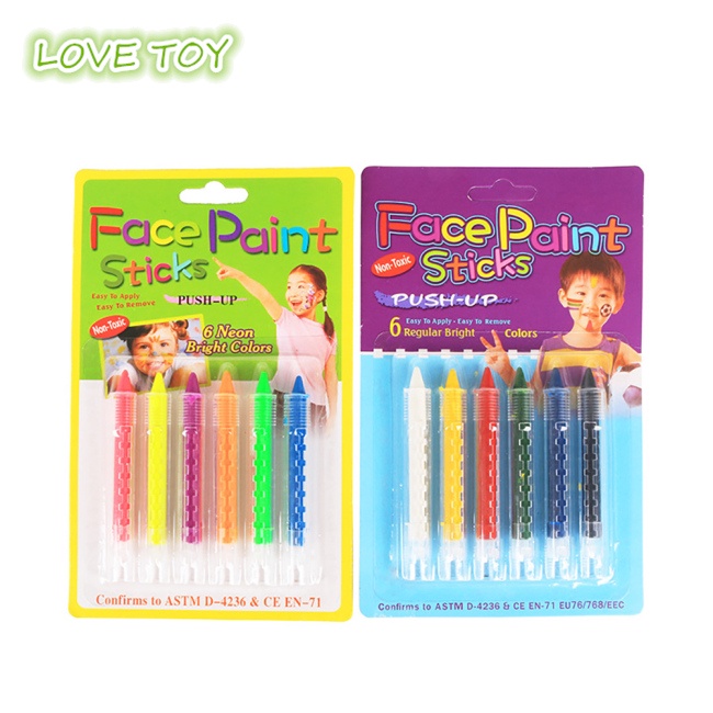 Set 6 Bút Màu Dạ Quang Vẽ Mặt Và Cơ Thể Diy Đa Ứng Dụng