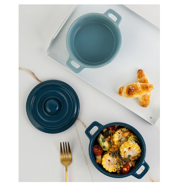 Bát ăn cho bé, bát ăn dặm có nắp cho bé ramenkin, Bát Sứ Chưng Yến, Tô Sứ nắp đậy dễ thương 440ml, Nồi Sứ Mini