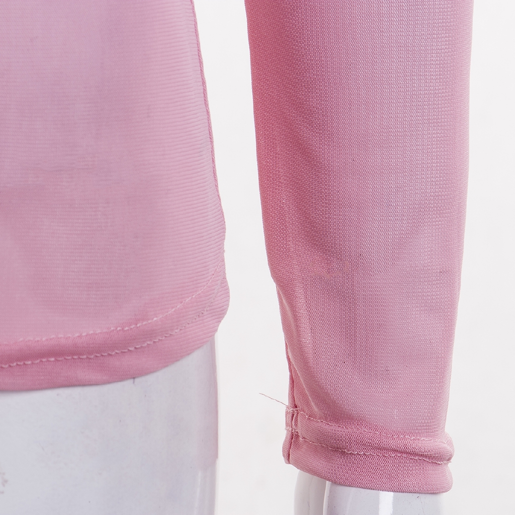 Áo Croptop Lưới Xuyên Thấu Cổ Cao Quyến Rũ Cho Nữ