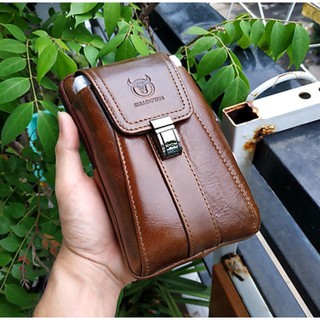 Túi đeo hông đựng điện thoại, túi đeo thắt lưng, túi đeo ngang bụng, túi đựng điện thoại da bò thật - RockCow T35
