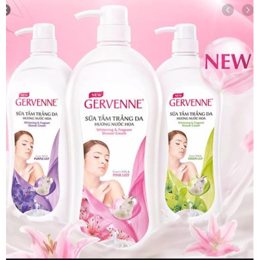 Sữa Tắm Trắng Da Hương Nước Hoa Gervenne 900g/chai