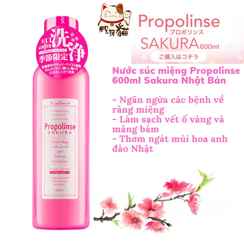 Nước súc miệng Propolinse 600ml Nhật Bản xúc miệng trắng răng Nhật