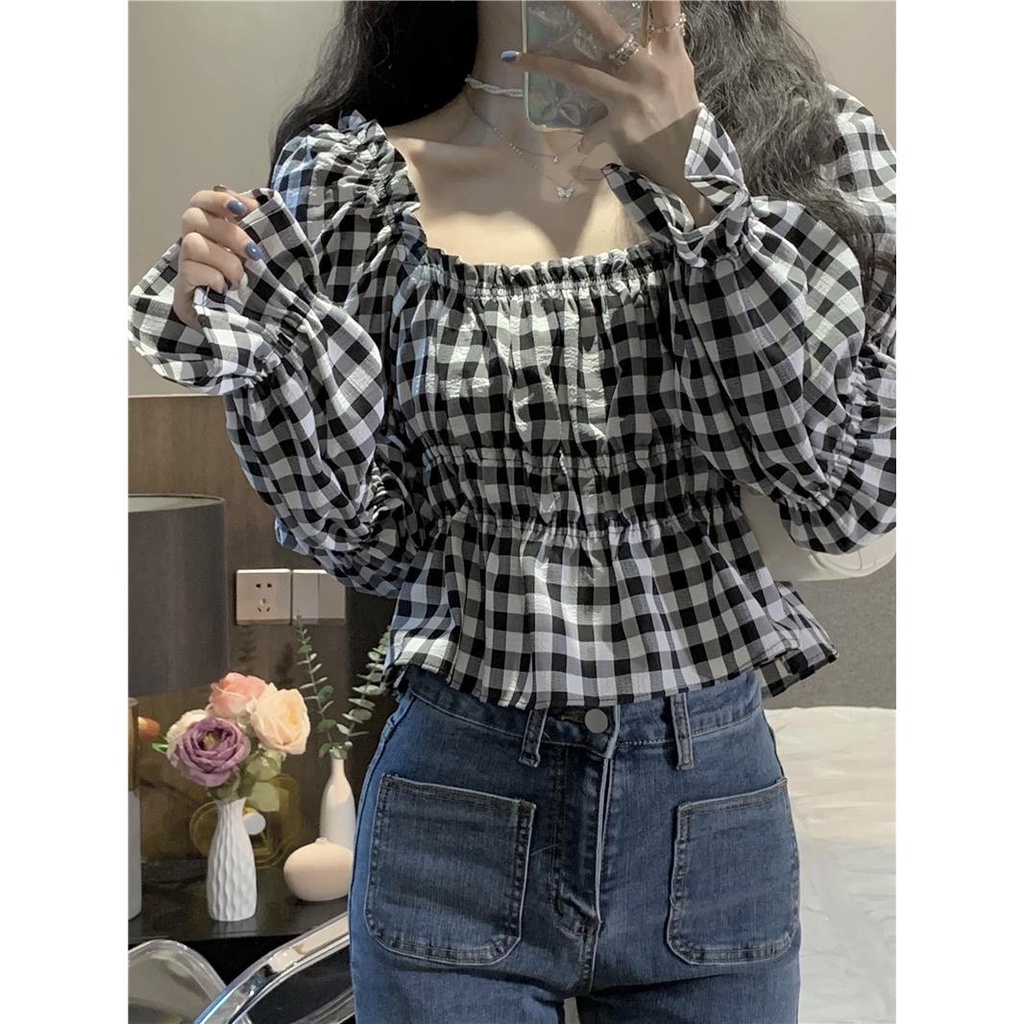 Áo Sơ Mi Cổ Vuông Tay Dài Phong Cách Pháp Thời Trang Xuân Thu Kiểu Mới Dành Cho Nữ 2022