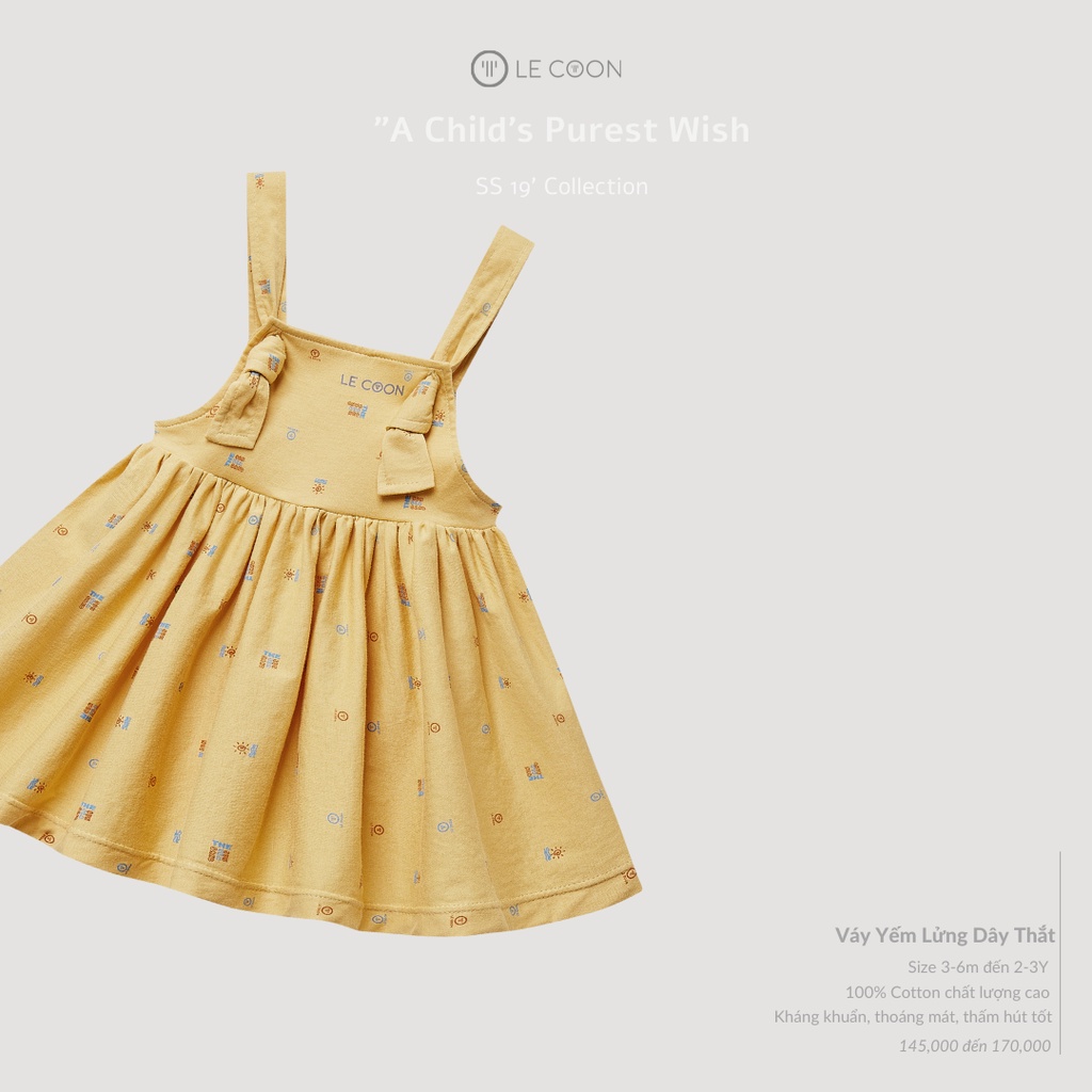LE COON Váy yếm lửng dây thắt cho bé