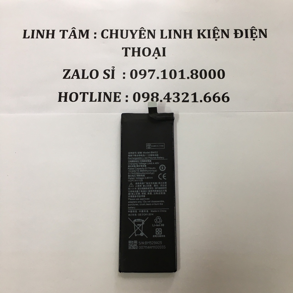 Pin Xiaomi Mi CC9 Pro, Mi Note 10, Mi Note 10 Pro BM52