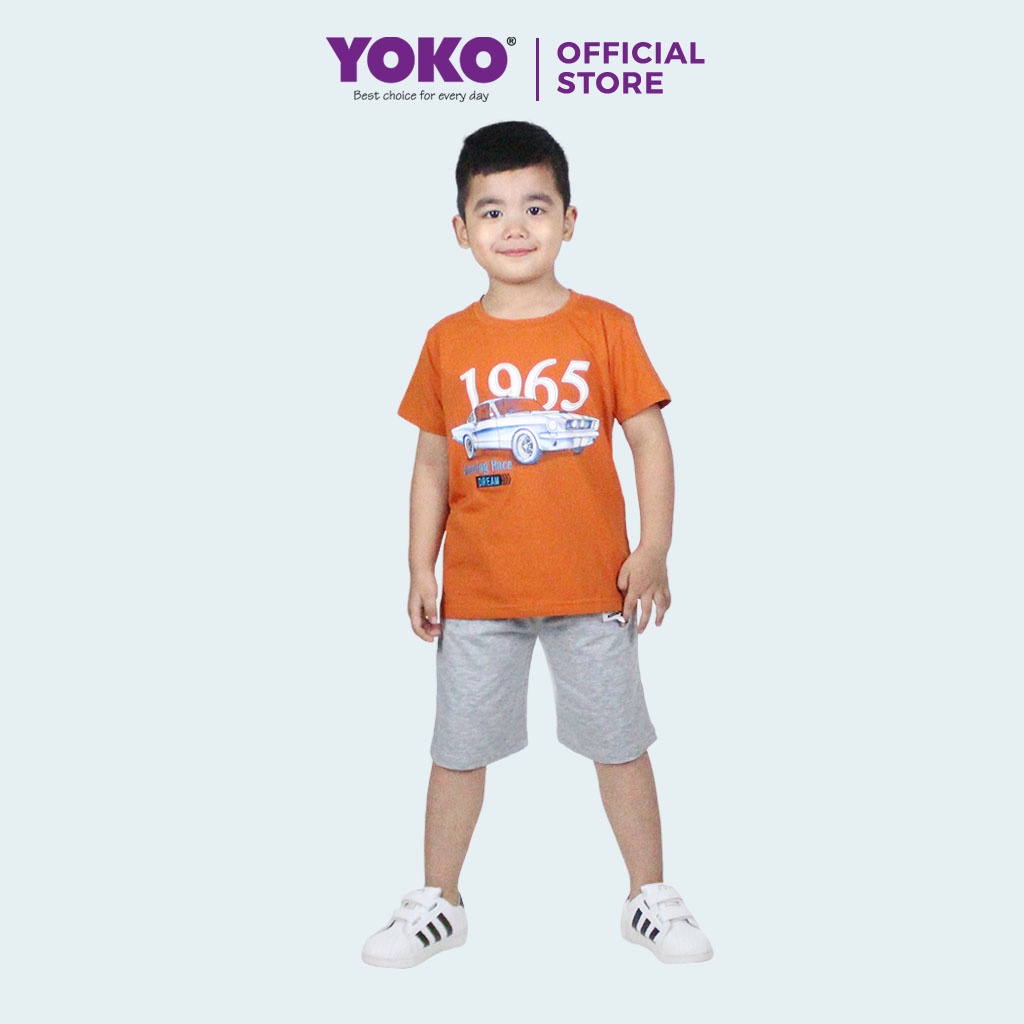 Bộ Quần Áo Thun Bé Trai Tay Ngắn Quần Da Cá (6-9 Tuổi) YOKO KID’S FASHION 20421T