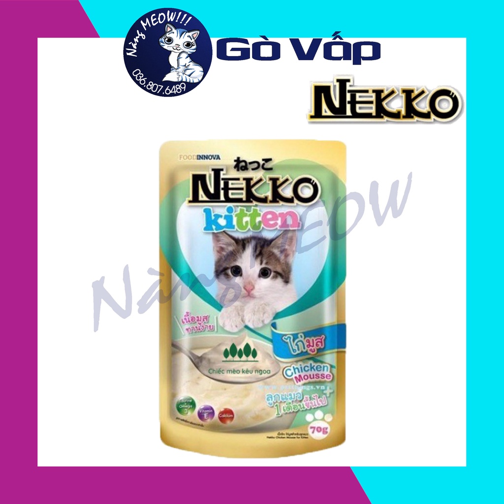 Pate Nekko Kitten 4 Vị Gói 70G Hàng Nội Địa Thái,Pate cho mèo con - Nàng Meow