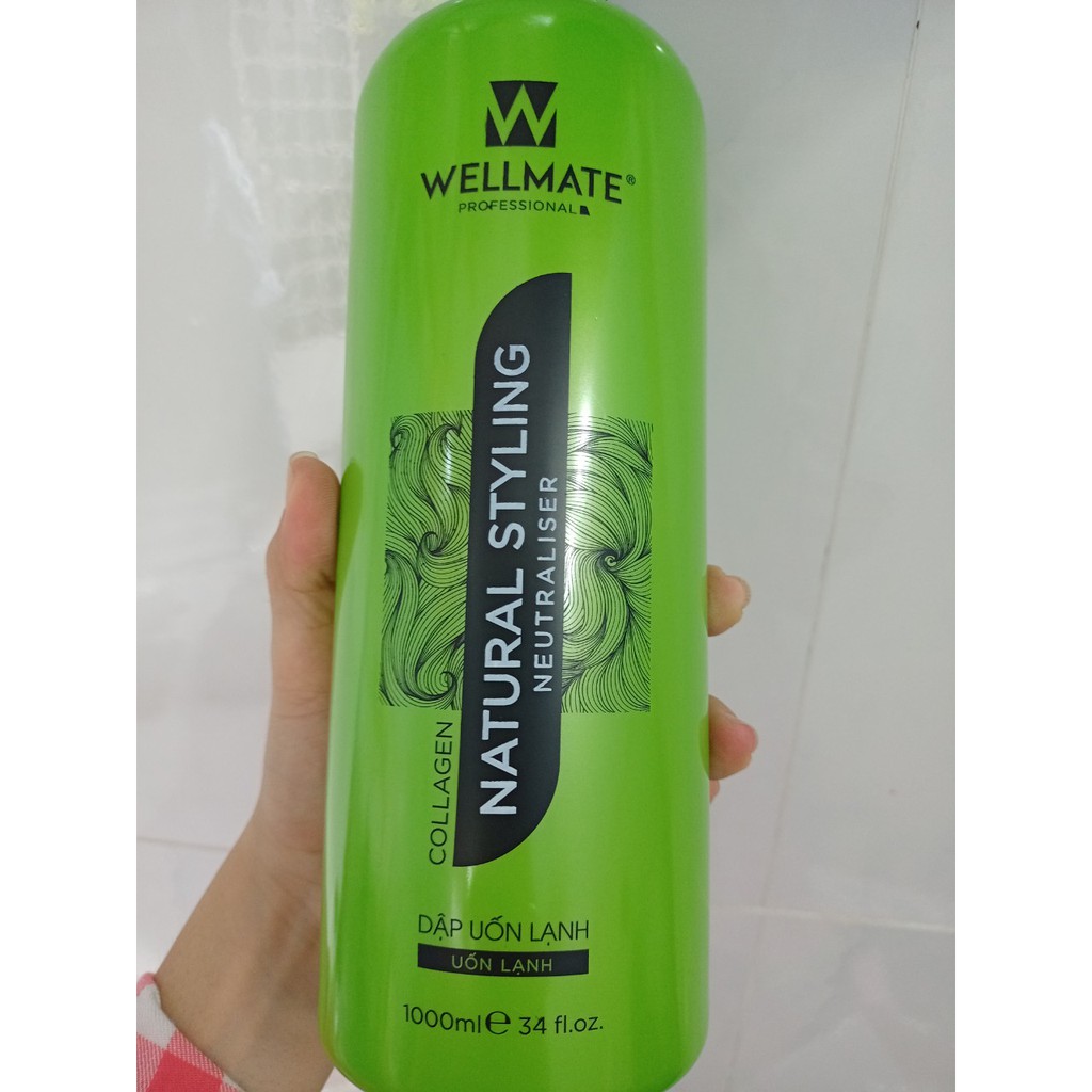 Uốn lạnh Wellmate 1000ml - 1 cặp 2 chai gồm uốn lạnh và dập uống lạnh - phụ liệu tóc Thủ Đức