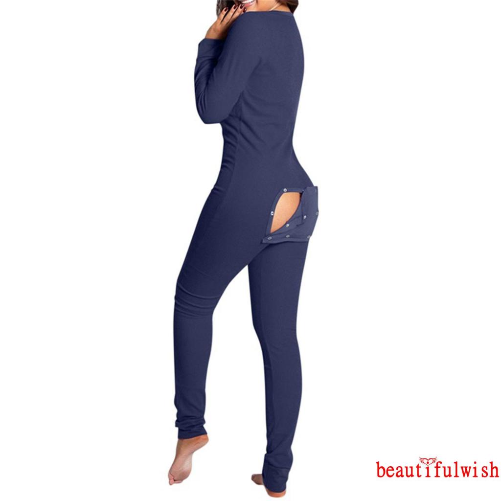 ✥Fd❀Bộ Đồ Ngủ Liền Thân Tay Dài Màu Trơn Dành Cho Nữ | BigBuy360 - bigbuy360.vn