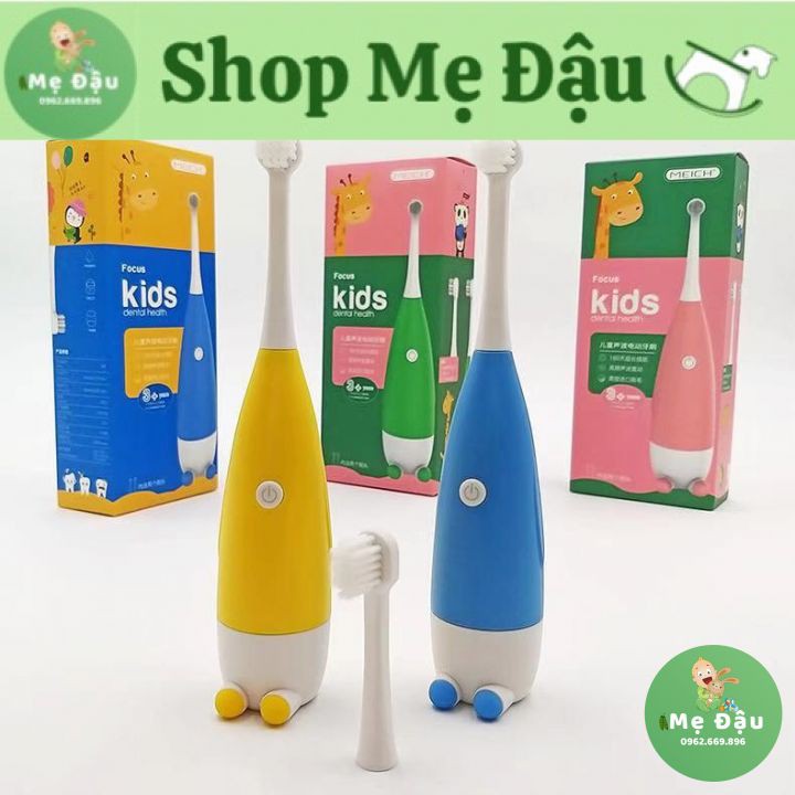 Bàn Chải Điện Cho Bé Focus Kids Sạch Răng Tiện Lợi Chống Nước IPX5 - Máy Đánh Răng Tự Động Cho Bé