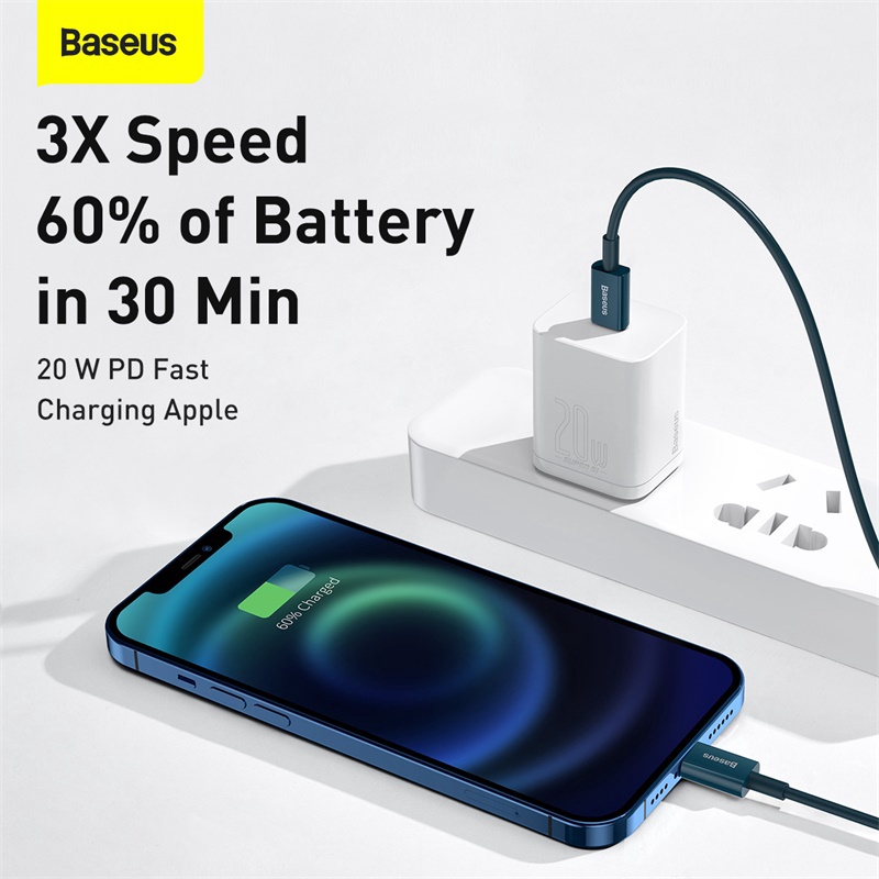 Cáp sạc nhanh 20w cho iphone type c to lightning thiết kế tinh xảo độ dài 1mét chính hãng baseus bảo hành 6 tháng