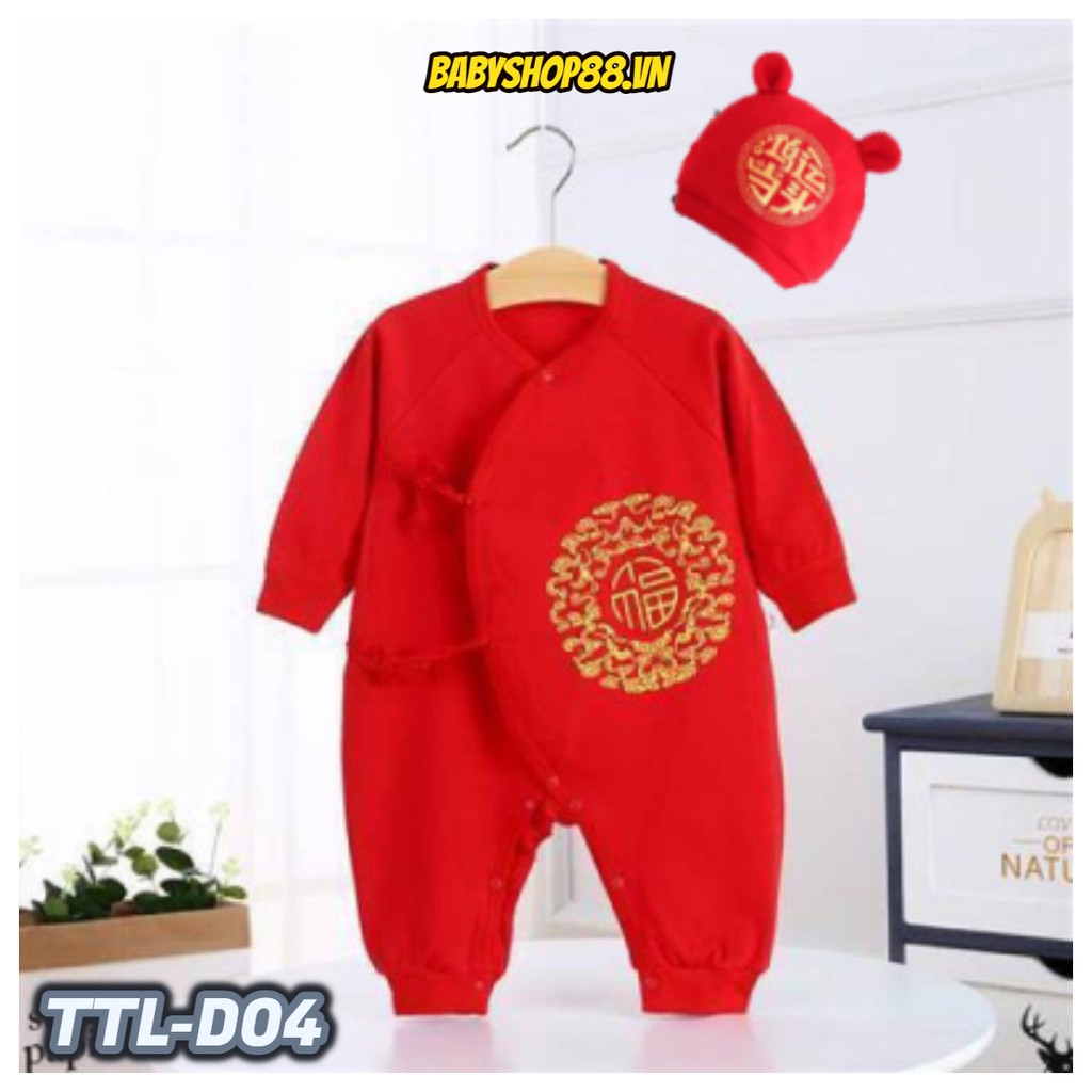 Bộ body dài tay tết tài lộc - bodysuit - quần áo sơ sinh - bộ đồ liền thân cho bé trai bé gái M21.1