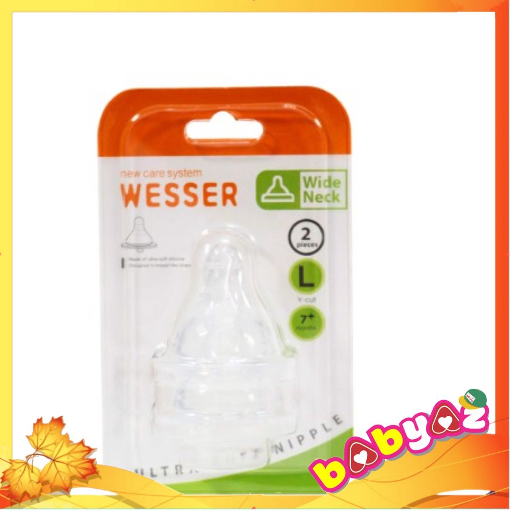 Núm Vú Wesser Cổ Rộng Vỉ 2 Cái Siêu Mềm
