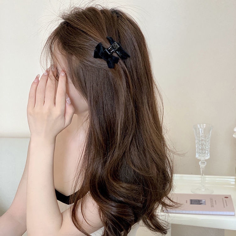 Kẹp Tóc Vải Màu Đen Phong Cách Hàn Quốc 2022 Xinh Xắn Cho Bé Gái